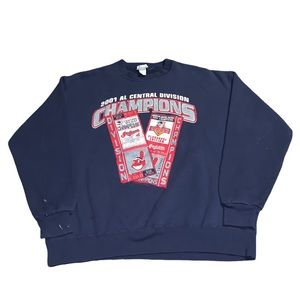 Vintage Lee Sport Cleveland Indians 2001 AL Central Division Champions Sweater